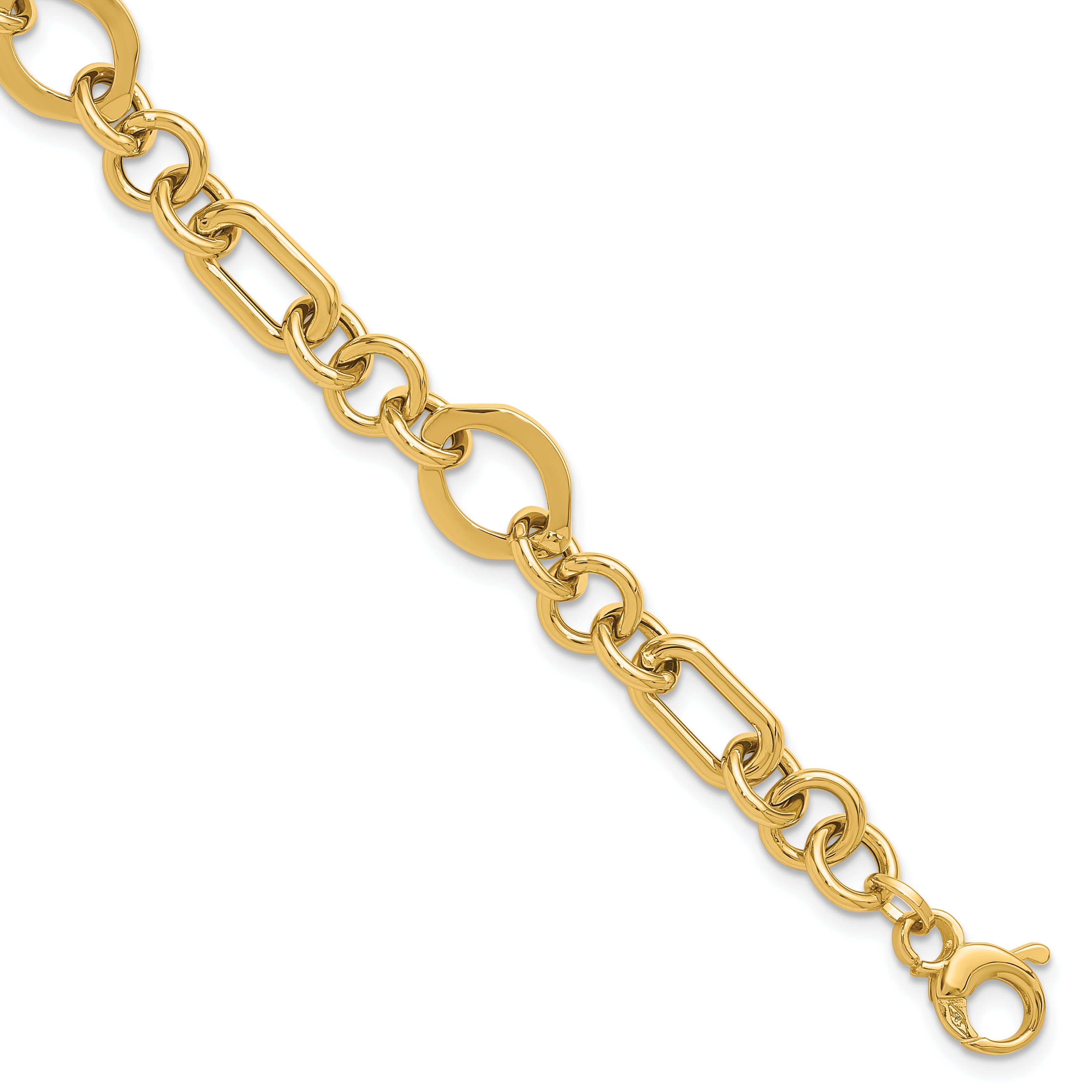 14K Polished Fancy Link Bracelet Main image