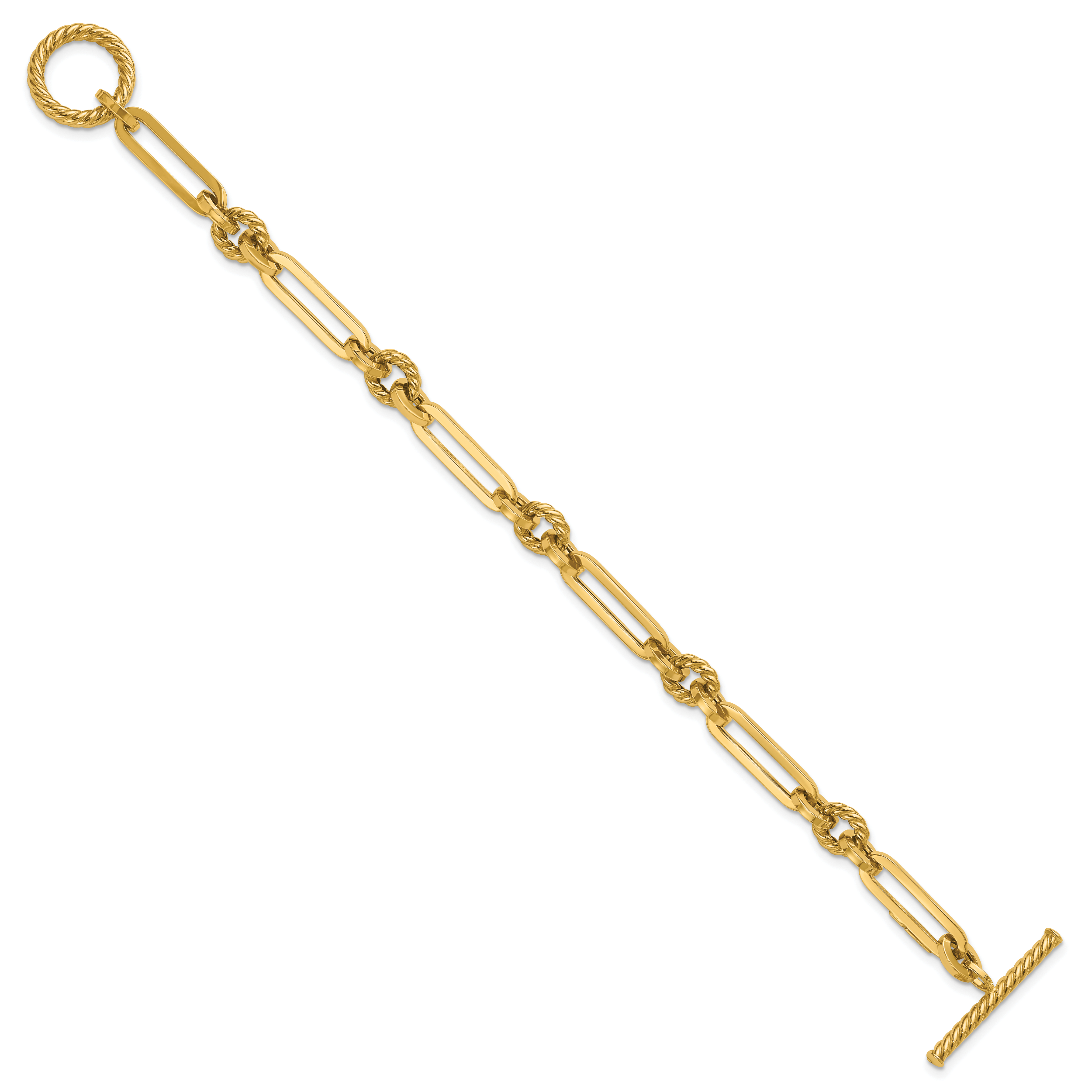14K Polished Fancy Link Toggle Bracelet Secondary image