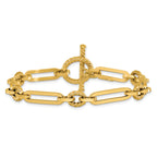 14K Polished Fancy Link Toggle Bracelet