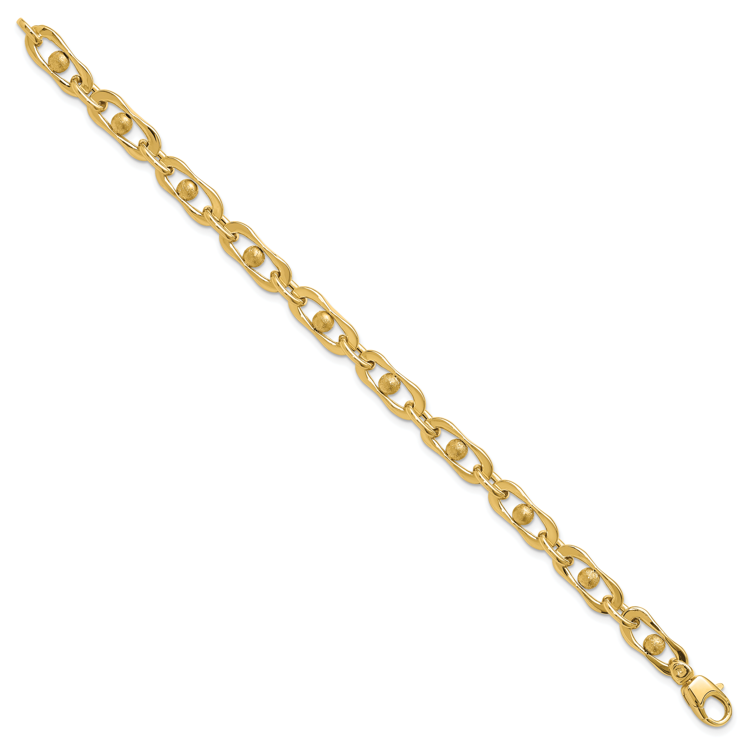 14K Polished and Satin Fancy Link Bracelet Secondary image