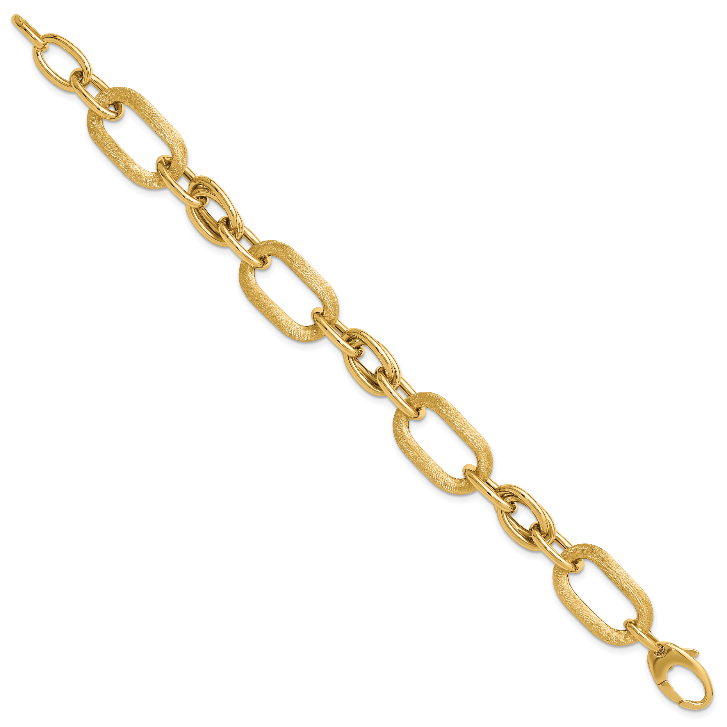 14K Polished and Satin Fancy Link Bracelet Secondary image