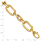 14K Polished and Satin Fancy Link Bracelet