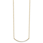 14K w/Rhodium Polished and Diamond-cut Bar Necklace