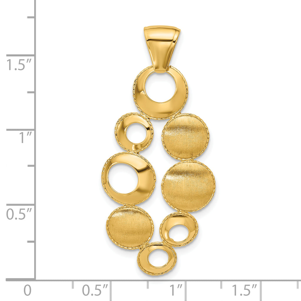 Leslie's' 14K Polished and Satin Circles Pendant
