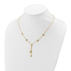 14K Polished and Diamond-cut Disc Design w/2in ext. Necklace