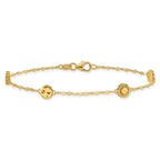 14K Polished and Diamond-cut Disc Design Bracelet