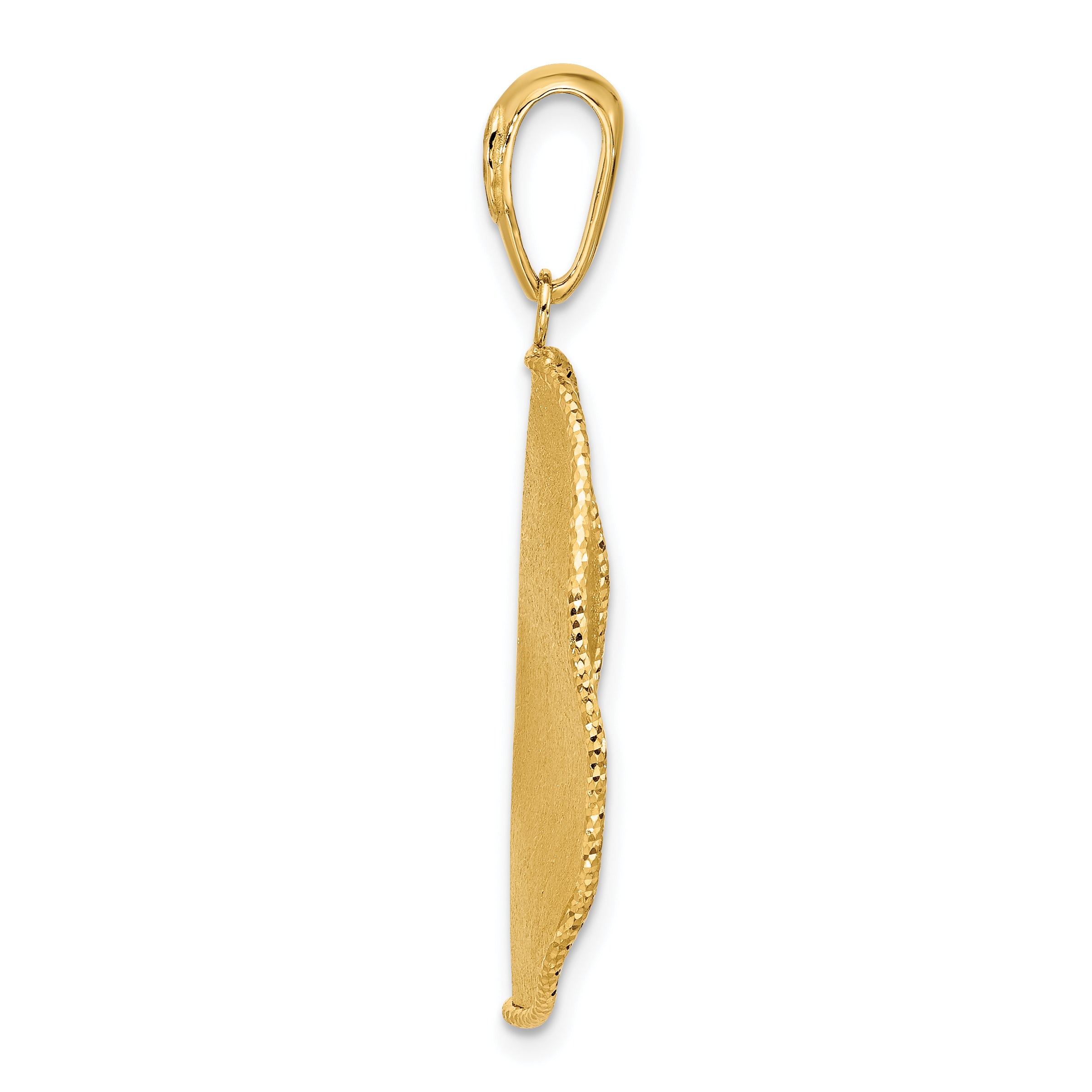 14K Two-tone Polished and Satin Teardrop Pendant Secondary image