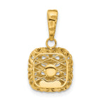 14K Polished Puffed Square Pendant