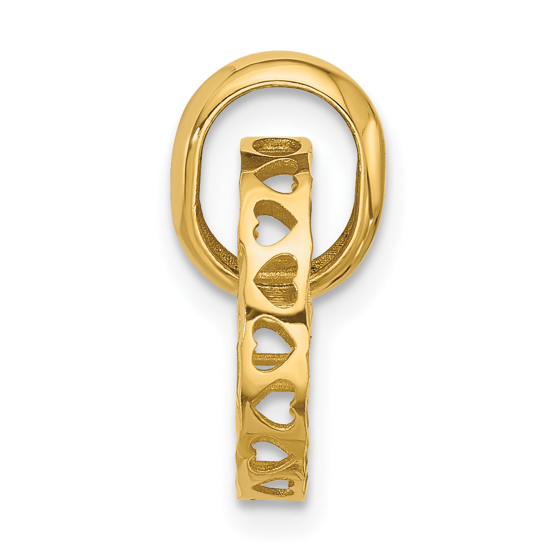 14K Polished and Diamond-cut Circle Pendant Secondary image