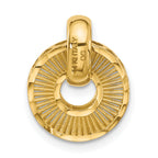 14K Polished and Diamond-cut Circle Pendant