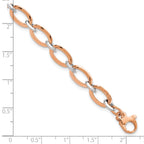 14K White and Rose Gold Polished w/.5in ext. Bracelet
