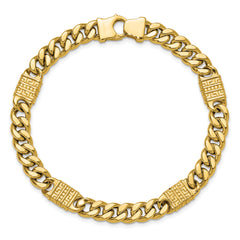 14K Polished with Design Fancy Link Men's Bracelet