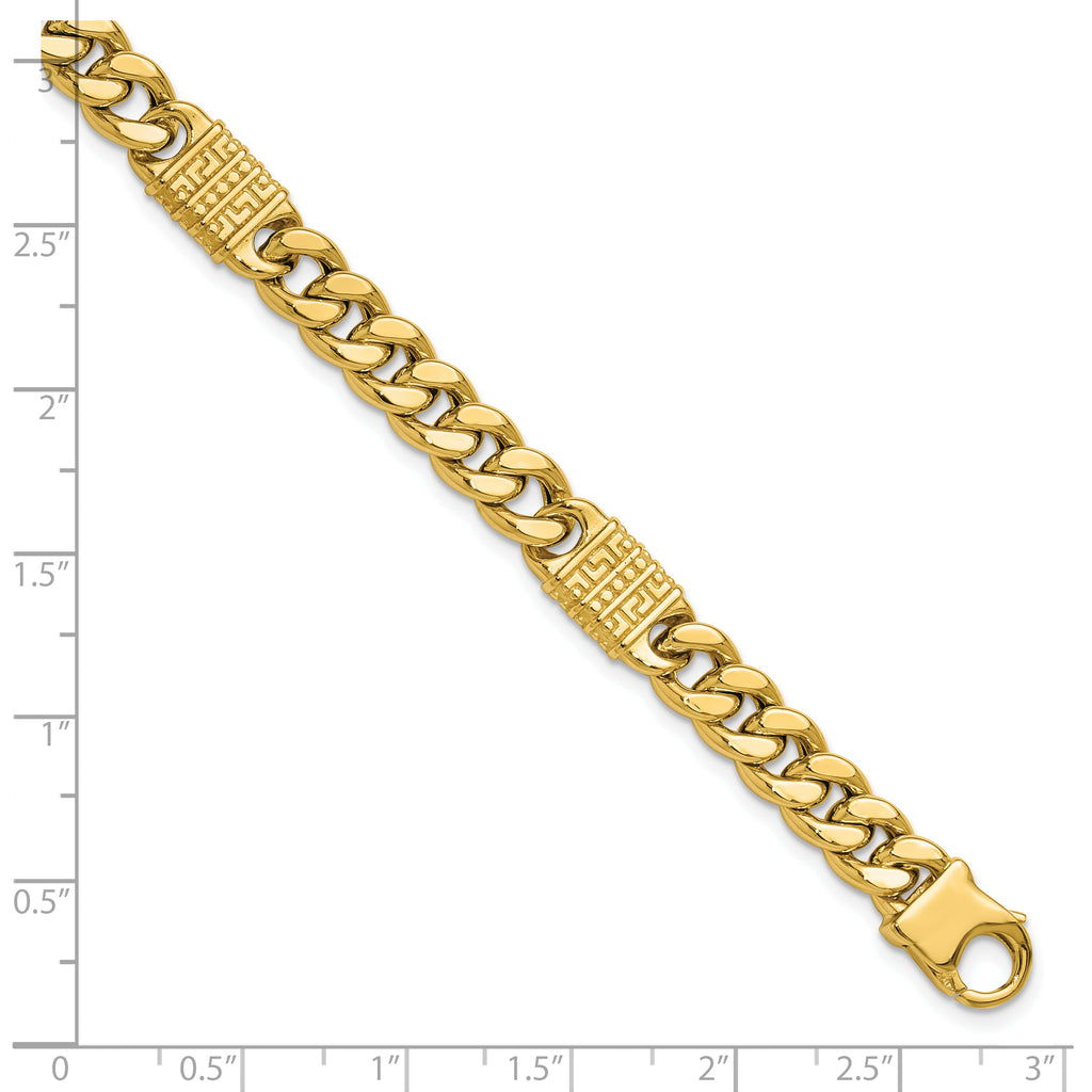 14K Polished with Design Fancy Link Men's Bracelet