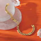14K Polished with Design Fancy Link Men's Bracelet