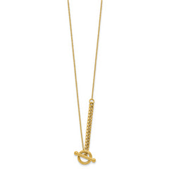 14K Polished Drop Toggle w/1in ext. Necklace