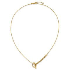 14K Polished Drop Toggle w/1in ext. Necklace