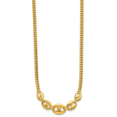 14K Polished Fancy Curb Link Necklace