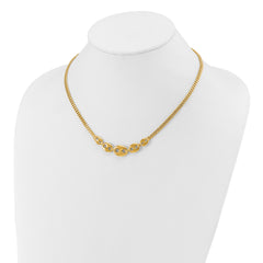 14K Polished Fancy Curb Link Necklace