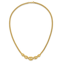 14K Polished Fancy Curb Link Necklace