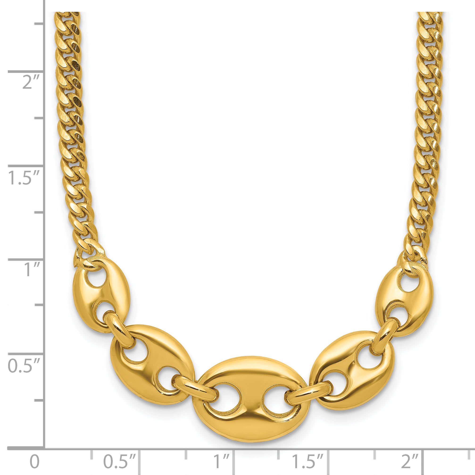 14K Polished Fancy Curb Link Necklace