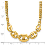 14K Polished Fancy Curb Link Necklace