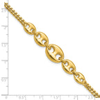 14K Polished Fancy Curb Link Bracelet