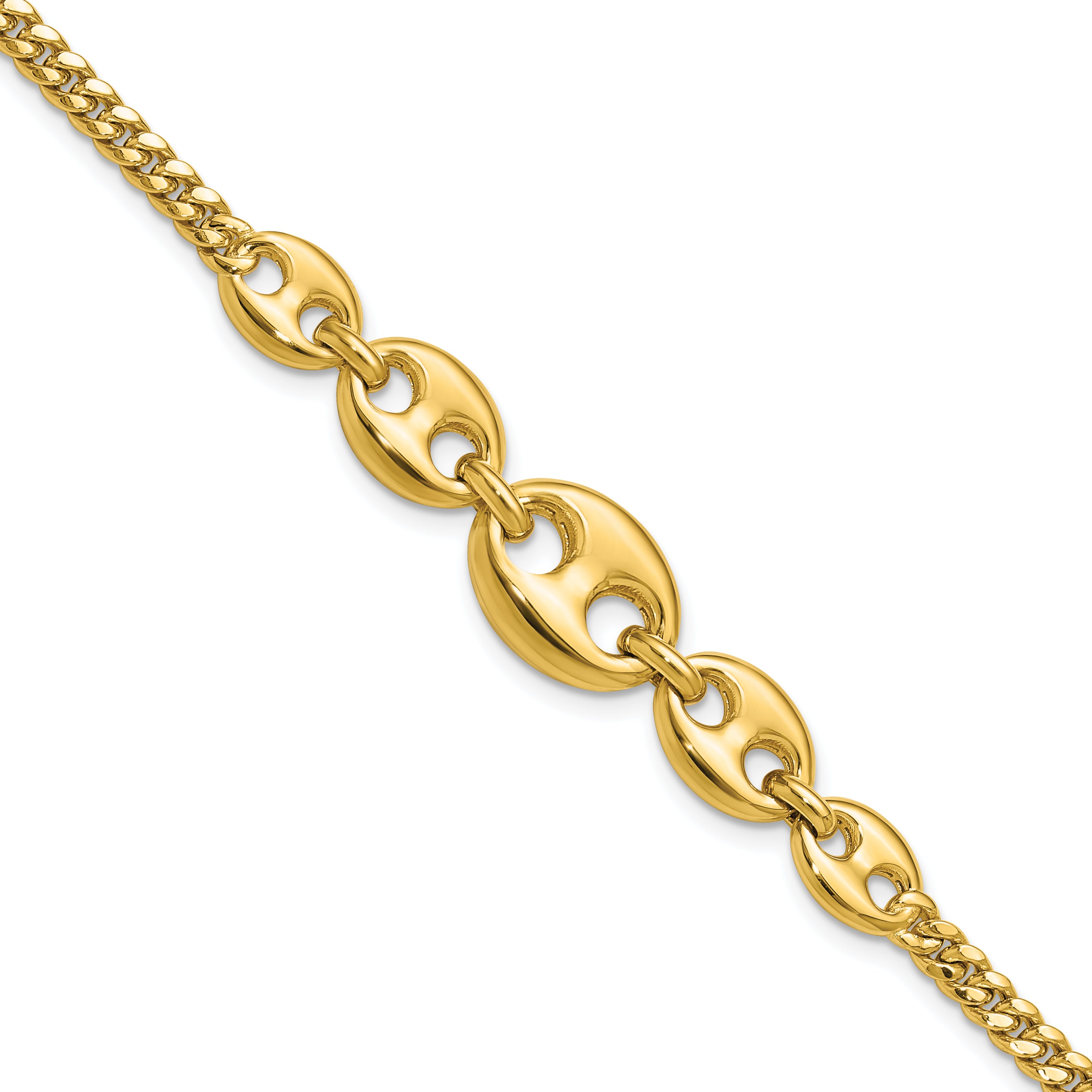 14K Polished Fancy Curb Link Bracelet Main image