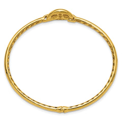 14K Polished Hollow Hinged Bangle