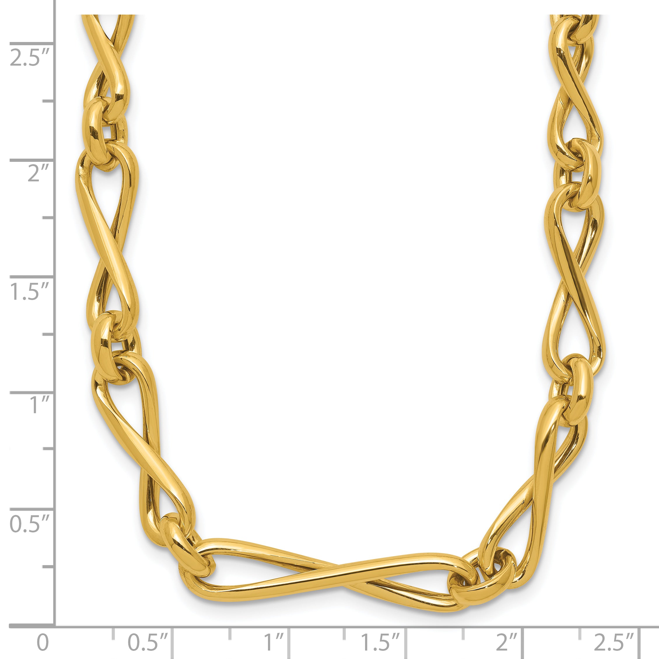 14K Polished Fancy Twisted Link Infinity Necklace