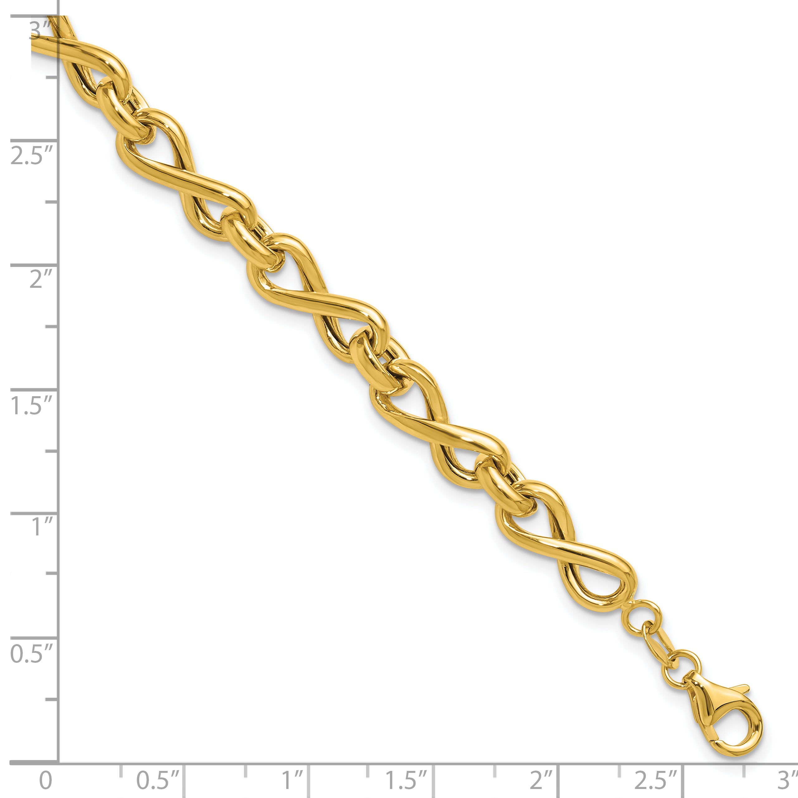 14K Polished Fancy Twisted Link Infinity Bracelet