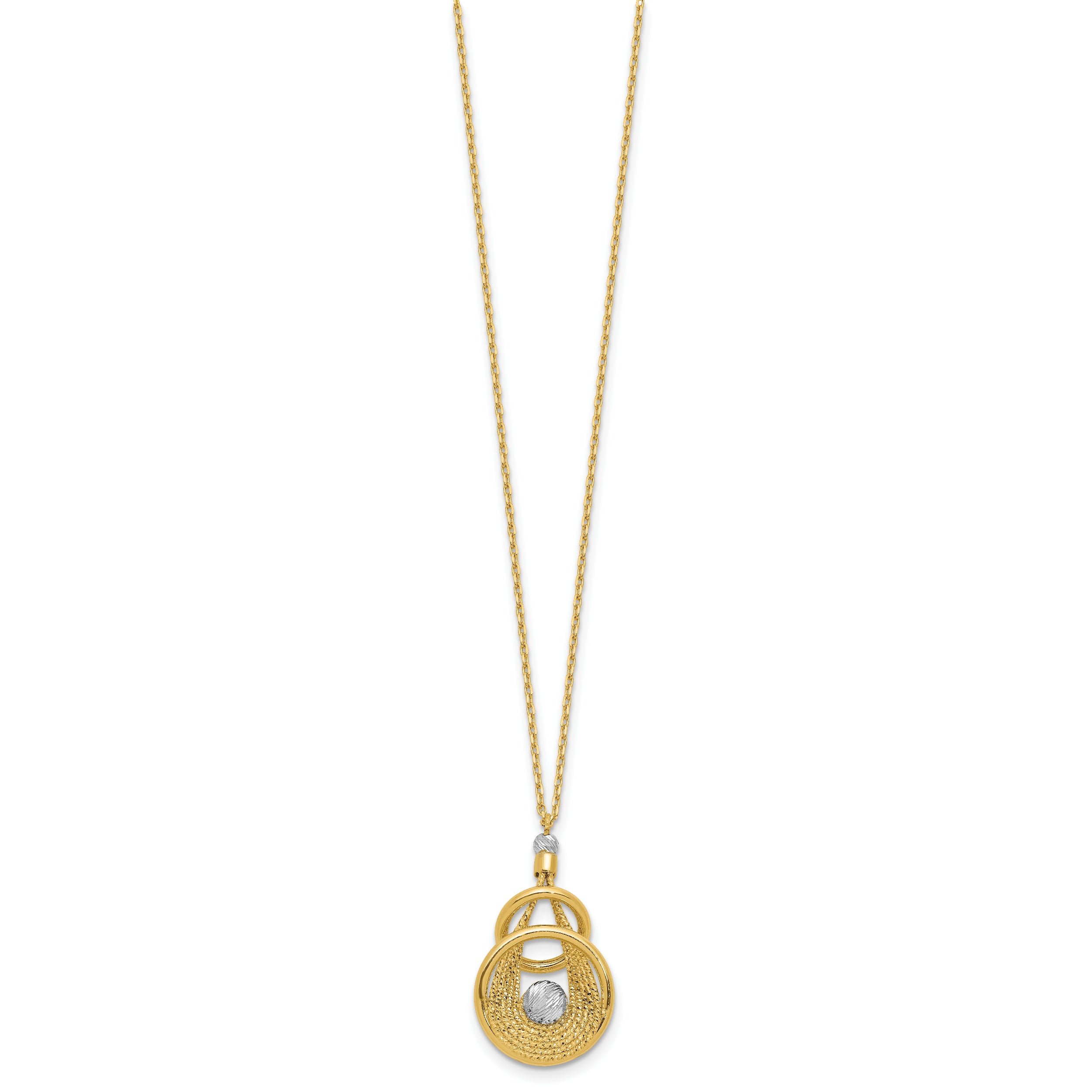 14K TT Polish/Dia-cut Fancy Teardrop w/.5in ext. Necklace