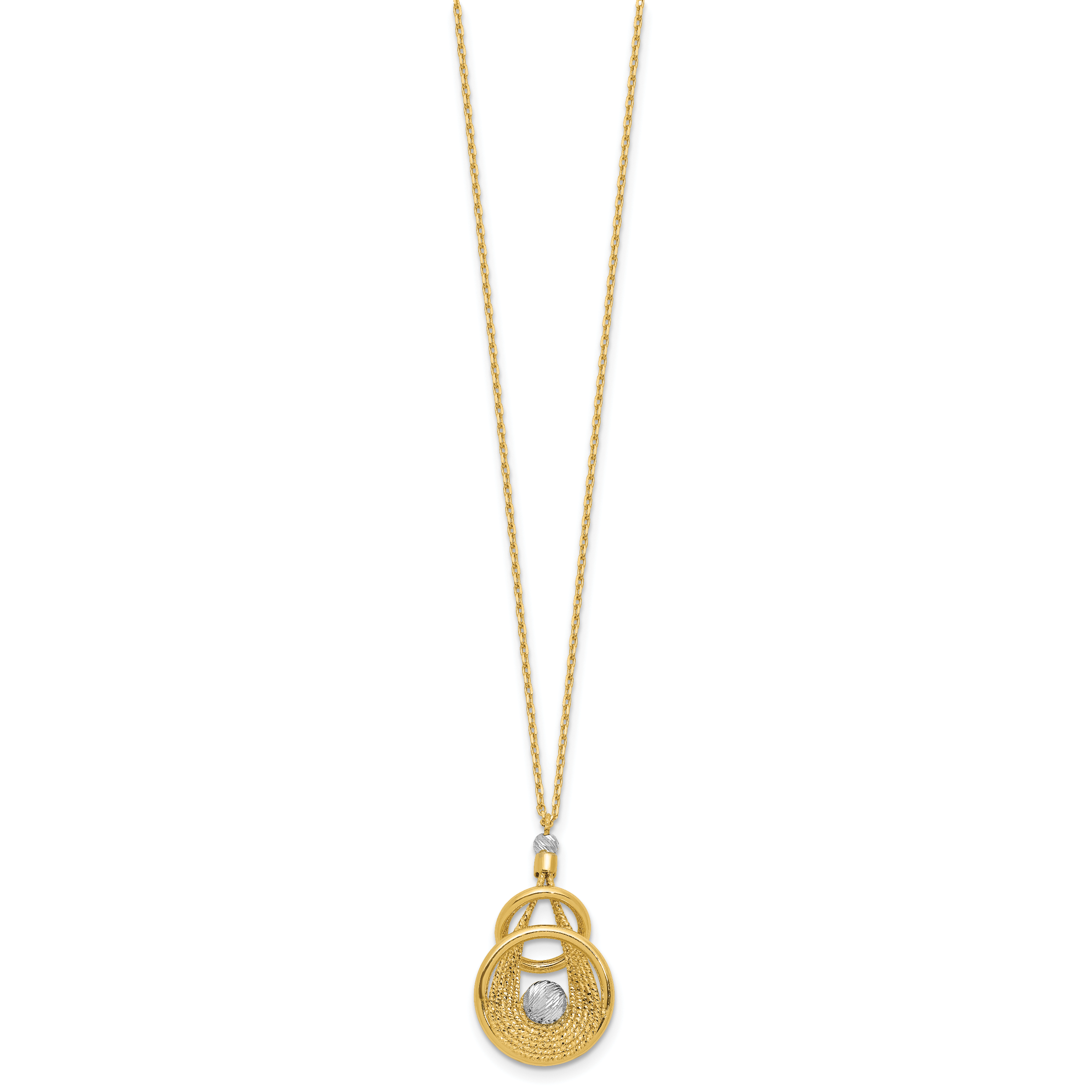 14K TT Polish/Dia-cut Fancy Teardrop w/.5in ext. Necklace Secondary image
