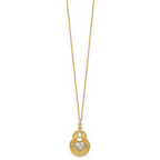 14K TT Polish/Dia-cut Fancy Teardrop w/.5in ext. Necklace