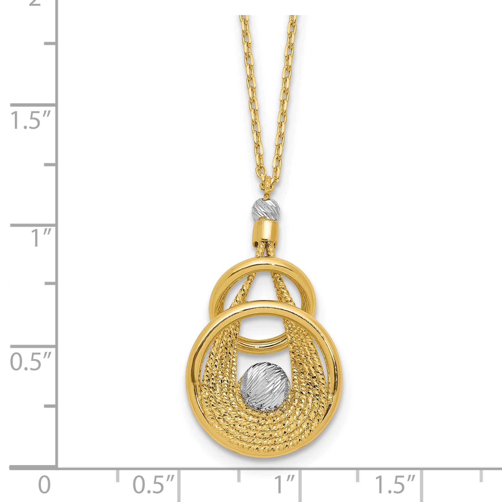 14K TT Polish/Dia-cut Fancy Teardrop w/.5in ext. Necklace