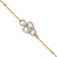 14K TT Polished / Dia-cut Fancy Bracelet w/.5in ext. Bracelet