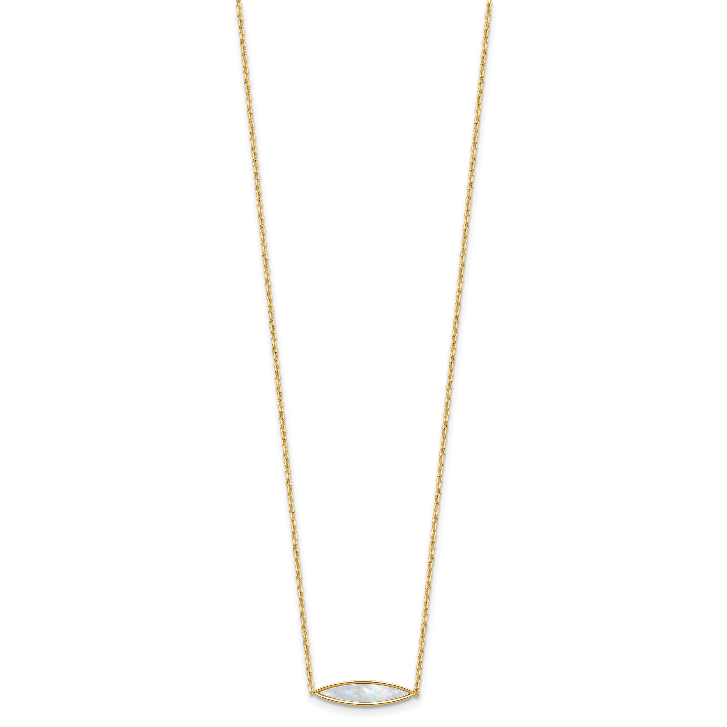 14K Polished Mother of Pearl w/1in ext. Necklace