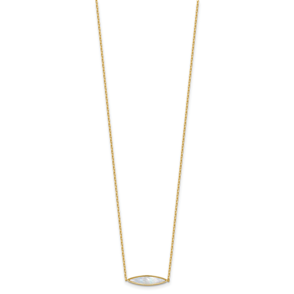 14K Polished Mother of Pearl w/1in ext. Necklace