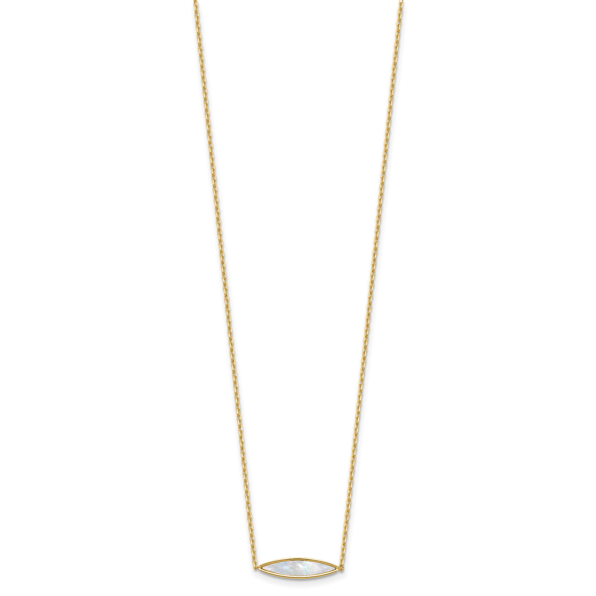 14K Polished Mother of Pearl w/1in ext. Necklace