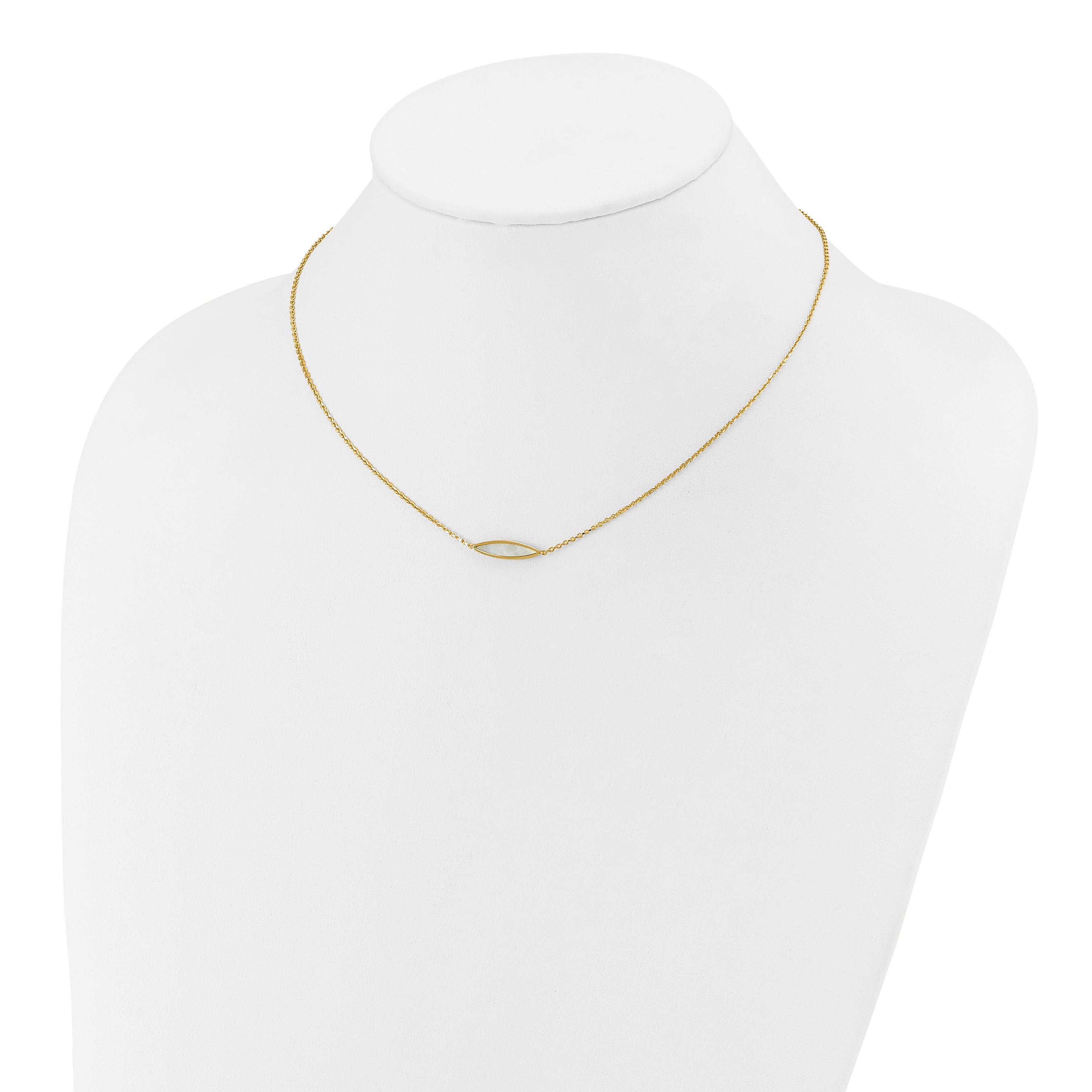 14K Polished Mother of Pearl w/1in ext. Necklace