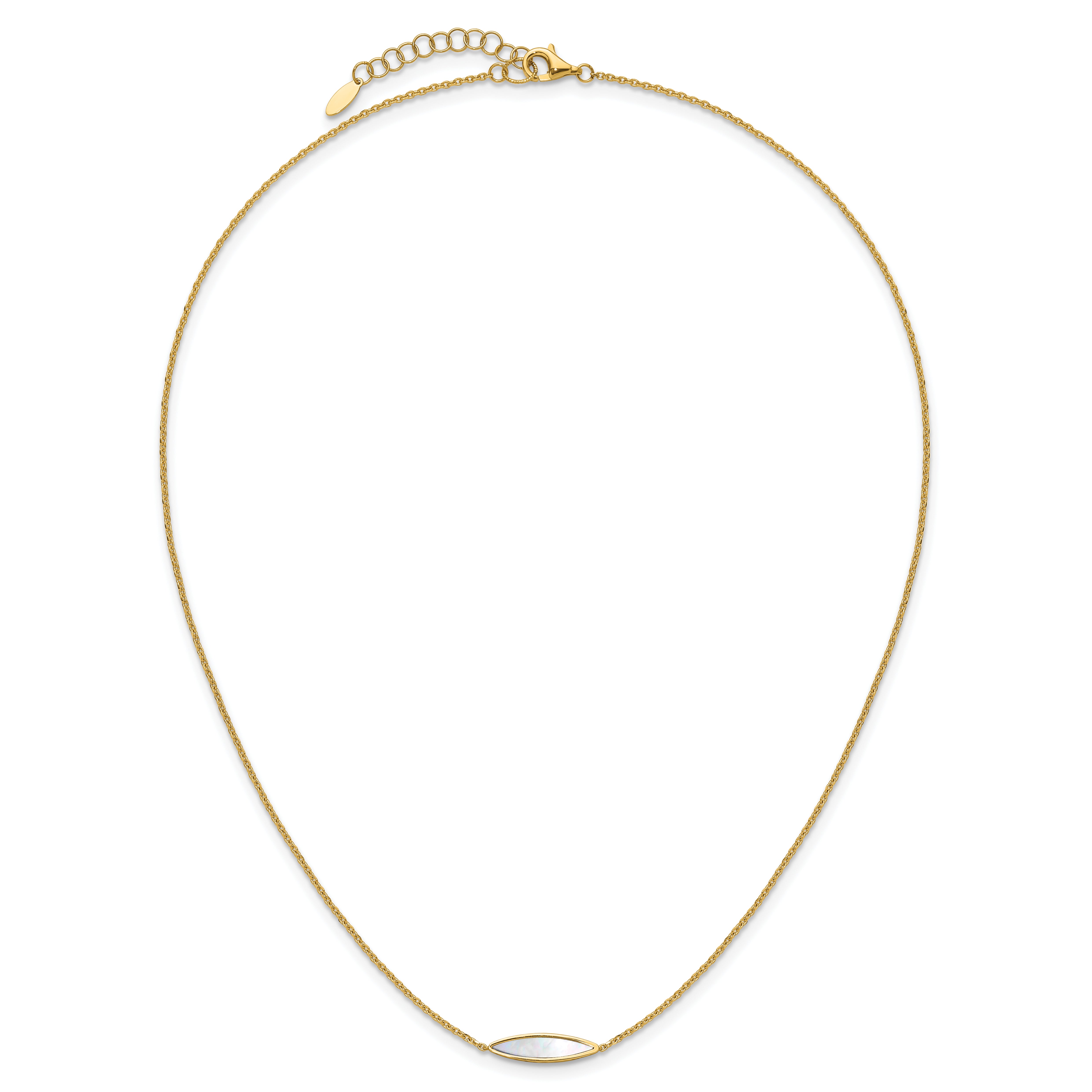 14K Polished Mother of Pearl w/1in ext. Necklace