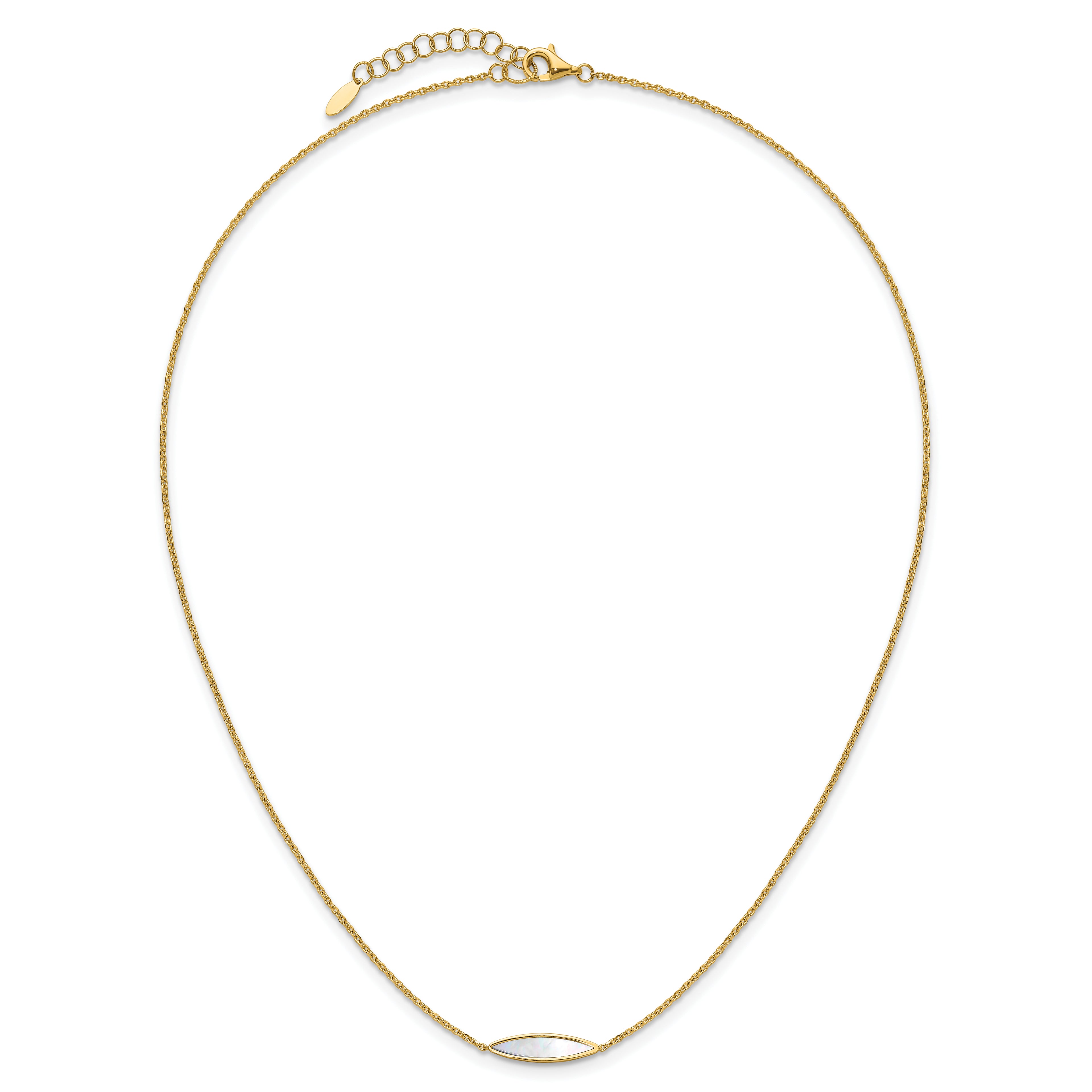 14K Polished Mother of Pearl w/1in ext. Necklace