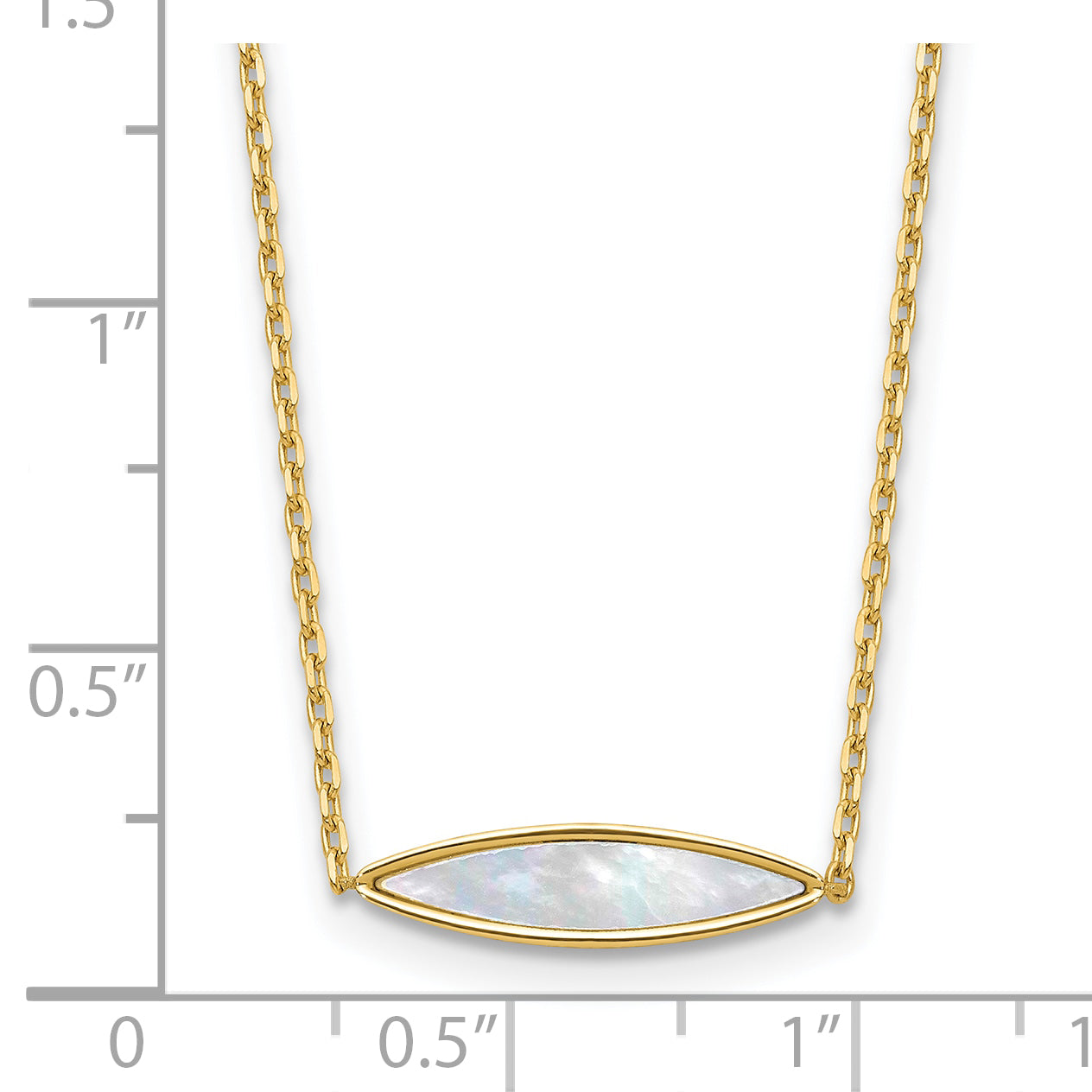 14K Polished Mother of Pearl w/1in ext. Necklace