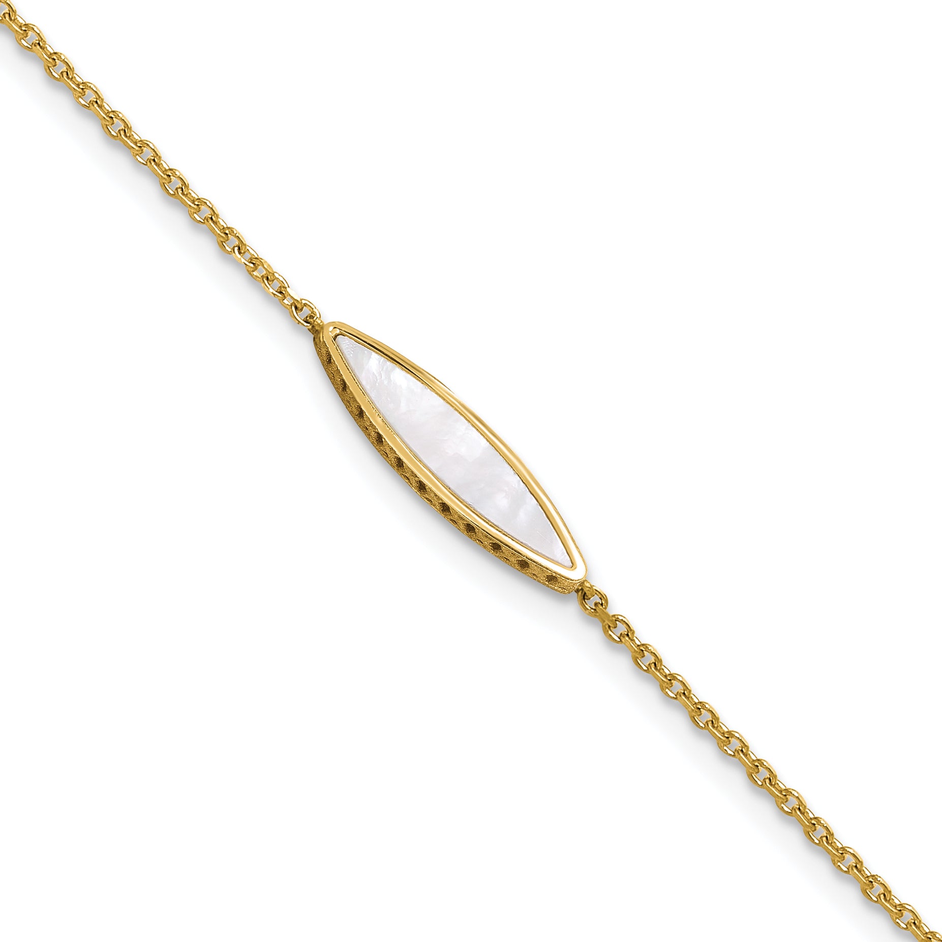 14K Polished Mother of Pearl w/1in ext. Bracelet Main image