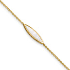 14K Polished Mother of Pearl w/1in ext. Bracelet