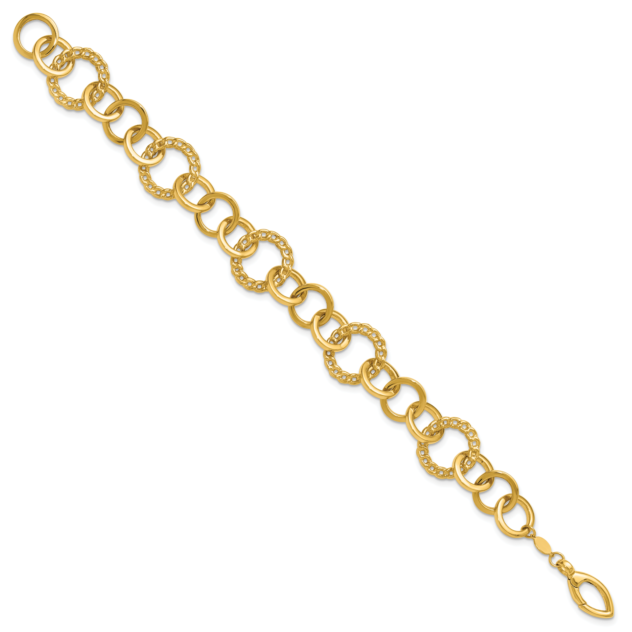 14K Polished Fancy Circle Link Bracelet Secondary image