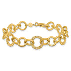 14K Polished Fancy Circle Link Bracelet