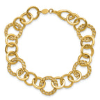 14K Polished Fancy Circle Link Bracelet