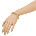14K Polished Fancy Circle Link Bracelet