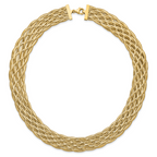 14K Polished Braided Mesh Necklace