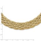 14K Polished Braided Mesh Necklace